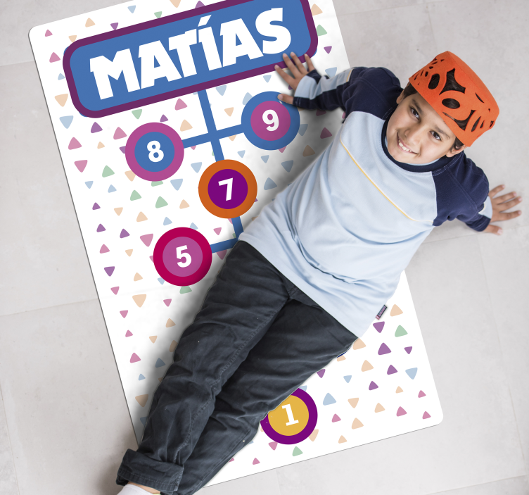 Tapis de vinyle jeu de marelle personnalisable drôle - TenStickers