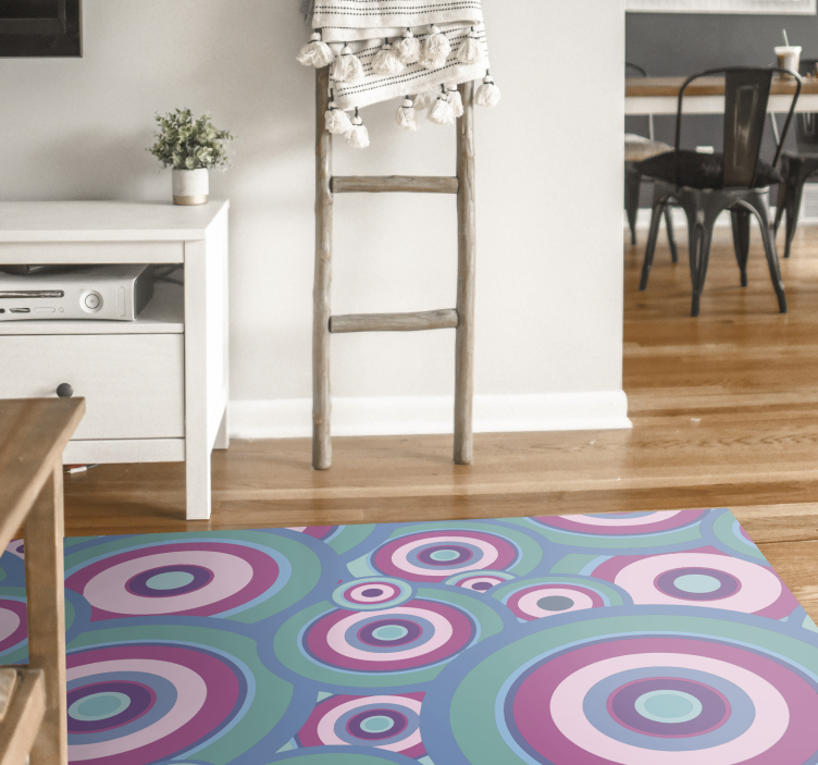 Tapis vinyle geometrique Cercles brillants des années 70 - TenStickers