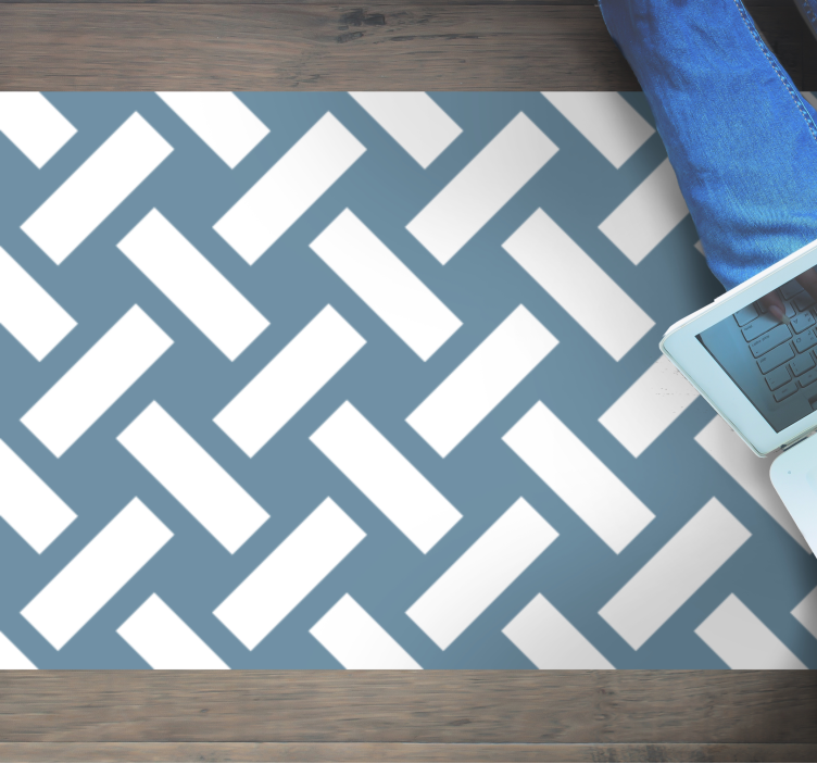 Tapis vinyle géométrique chevron contrasté - TenStickers