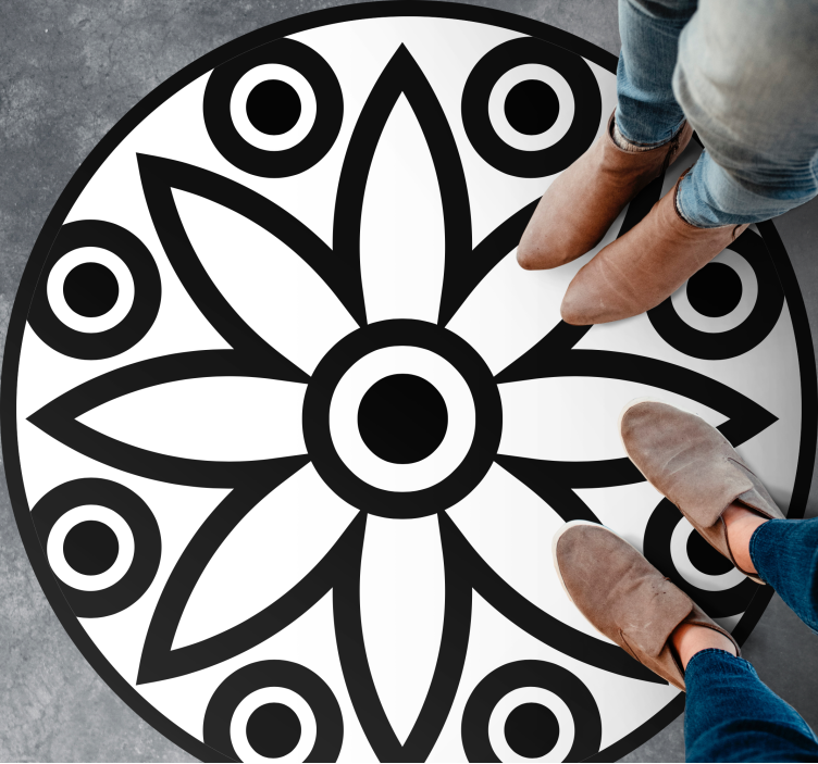 Tapis vinyle géométrique conception de mandala circulaire - TenStickers