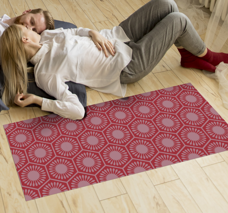 Tapis vinyle géométrique ensemble à motifs circulaires - TenStickers