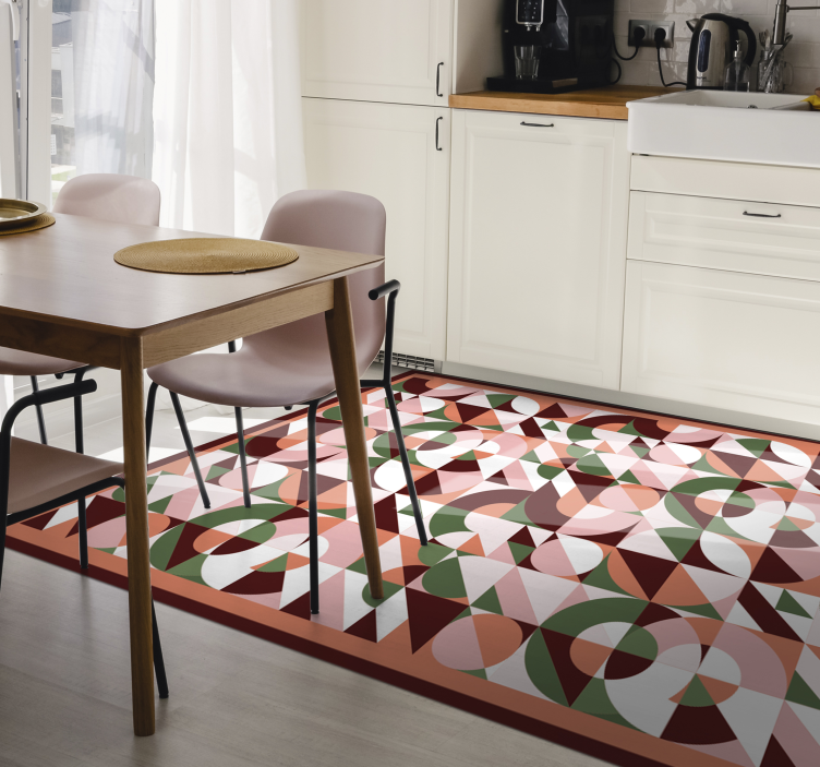 tapis vinyle geometrique Impression colorée  - TenStickers