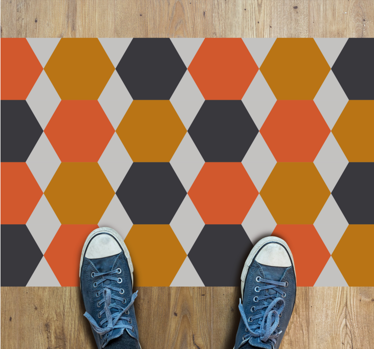 Tapis vinyle géométrique motif hexagonal - TenStickers