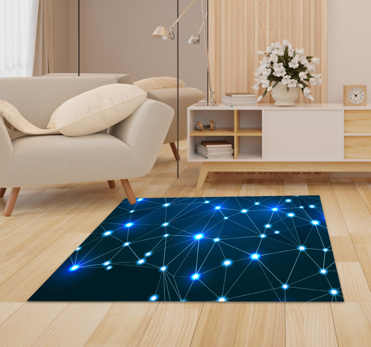 Tapis vinyle géométrique nœuds connectés - TenStickers