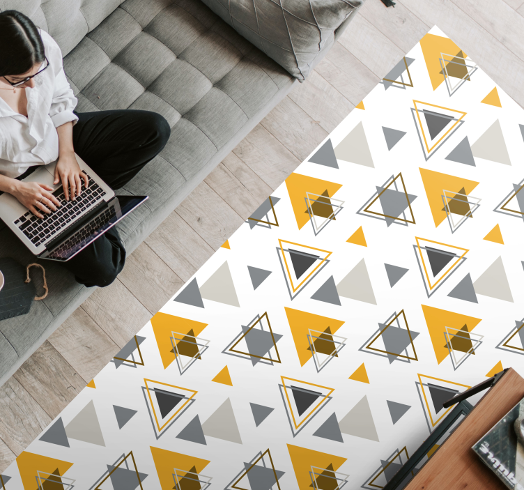 Tapis vinyle geometrique vinyle de triangles pantone - TenStickers