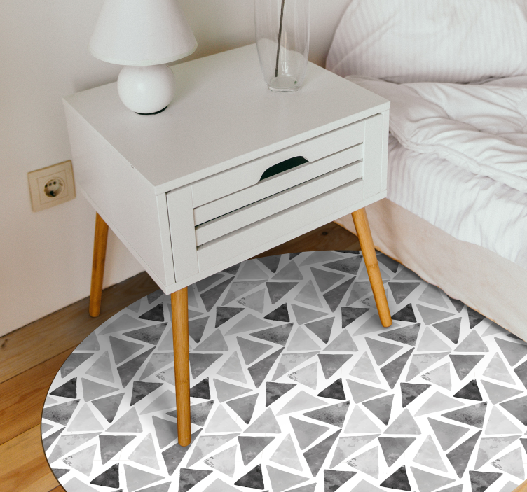 tapis vinyle geometrique Triangles de tons gris - TenStickers