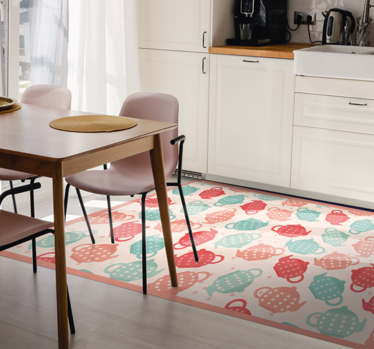 Tapis vinyle Ustensiles de cuisine à pois - TenStickers
