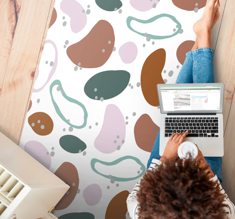 Tapis vinyle minimaliste vinylee de forme abstraite irrégulière - TenStickers