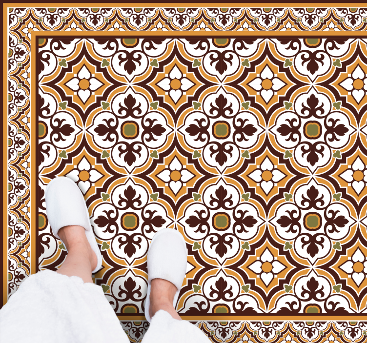 Tapis vinyle carreaux de ciment arrangement mosaïque élaboré - TenStickers