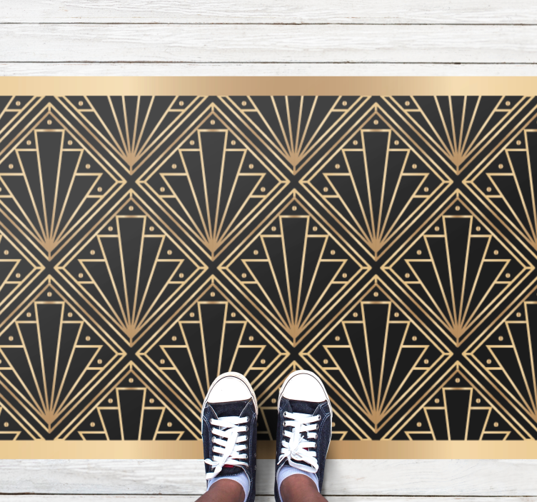 Tapis vinyle carreaux de ciment motif art déco - TenStickers