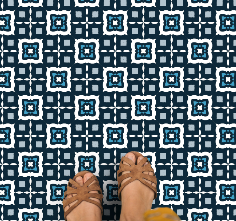 Tapis mosaique vinyle motif de couleur marine - TenStickers