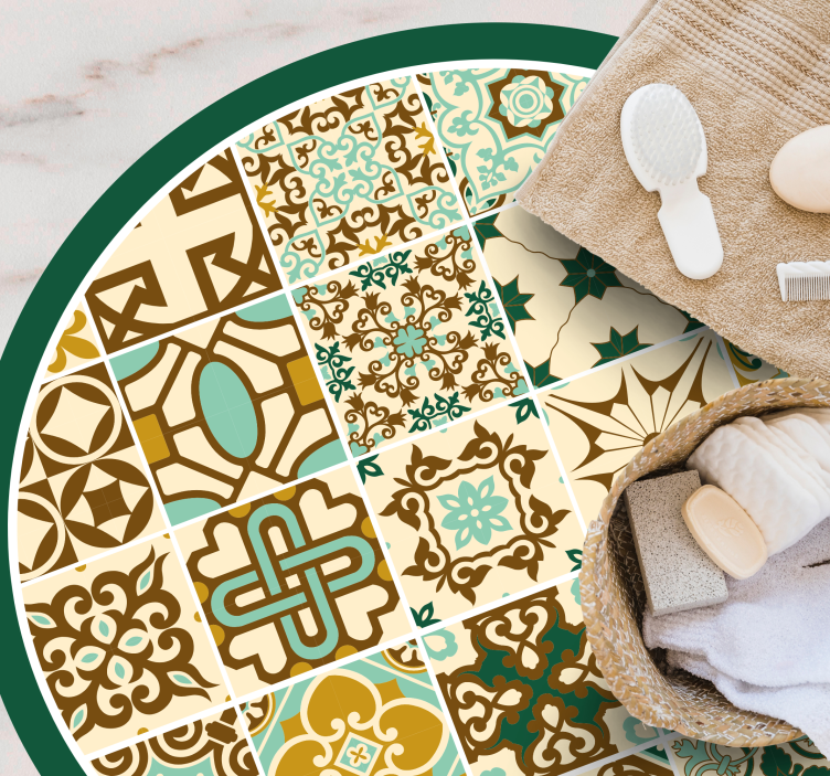 Tapis vinyle carreaux de ciment motifs vintage - TenStickers