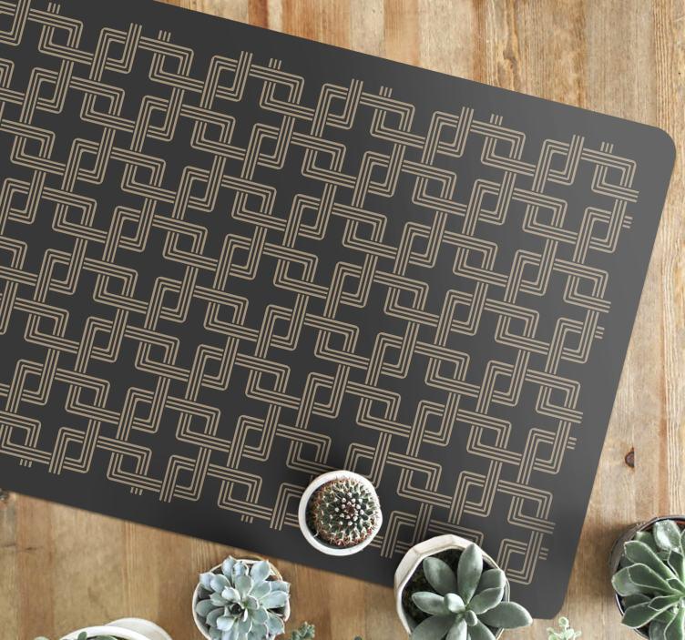 Tapis mosaique vinyle motifs de lignes élégants - TenStickers