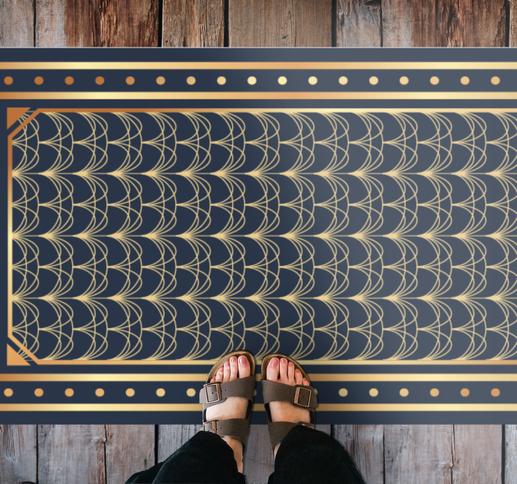 Tapis vinyle géométrique motifs de vagues élégants - TenStickers