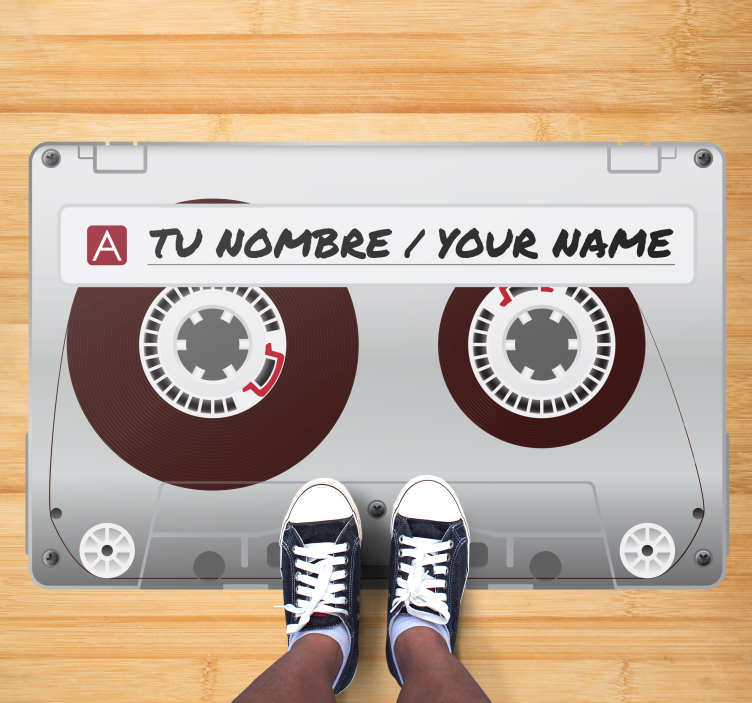 Cassette radio pvc tapis avec nom - TenStickers