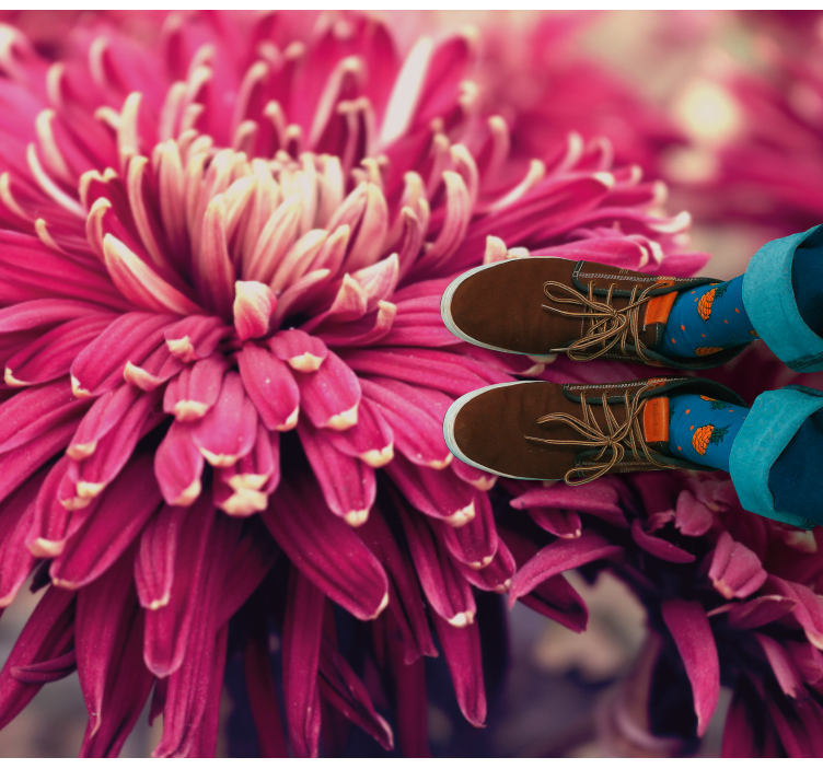 tapis vinyle salon Conception de grandes fleurs - TenStickers