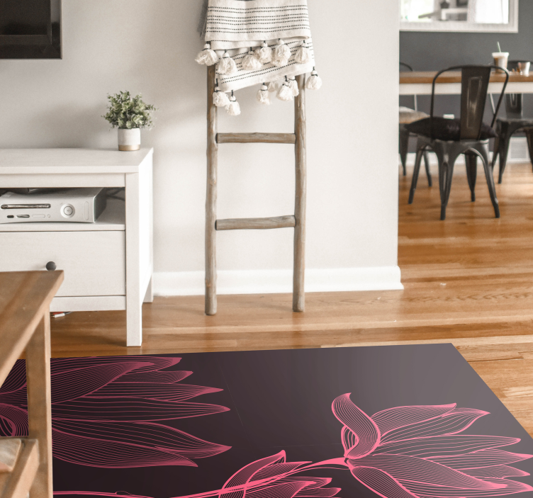 Tapis vinyle salon Lotus deux fleurs - TenStickers