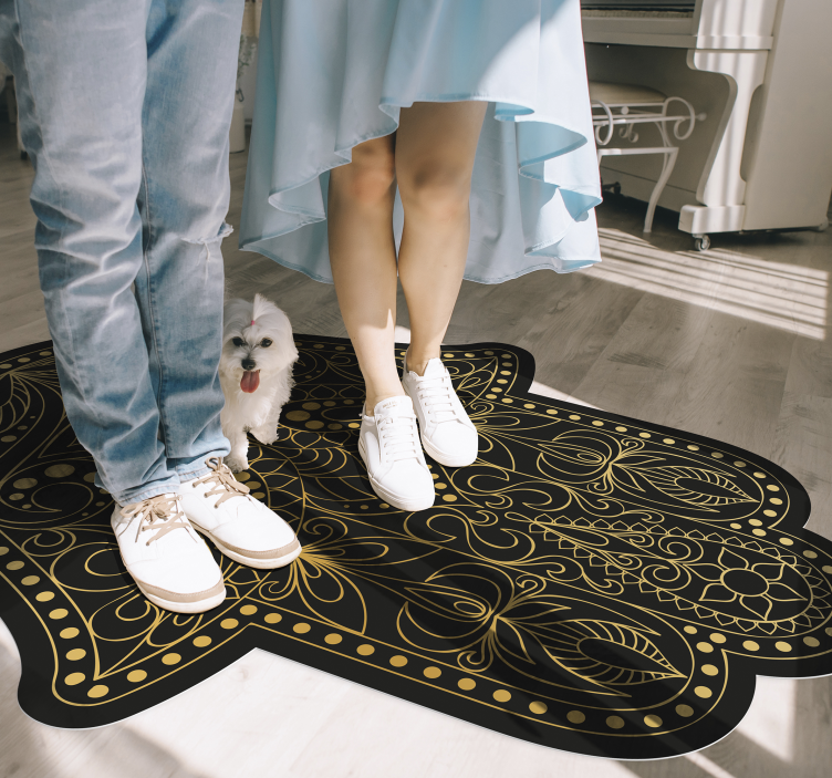 Tapis vinyle fatma hand mandala - TenStickers