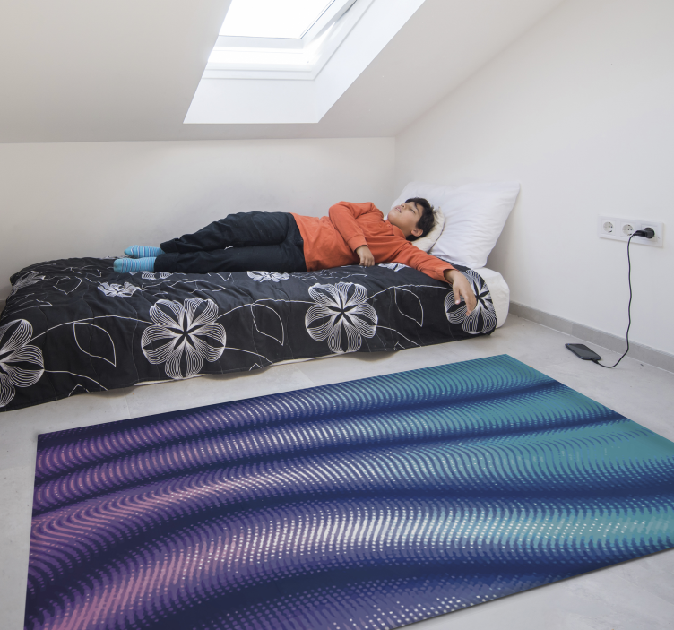 Tapis vinyle abstrait rayures violettes - TenStickers