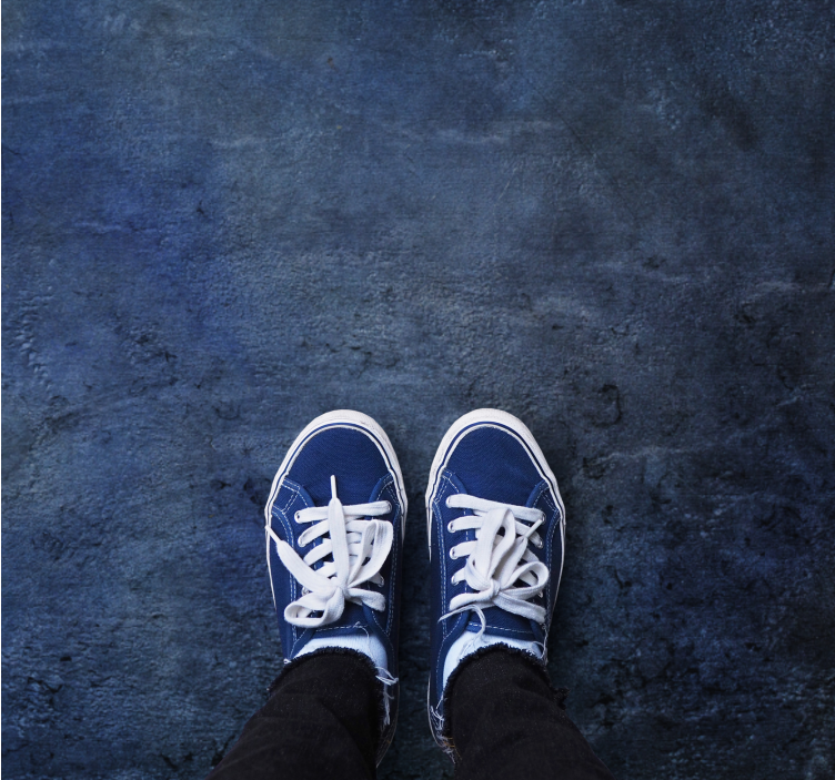 Tapis vinyle motif Béton bleu de style industriel - TenStickers