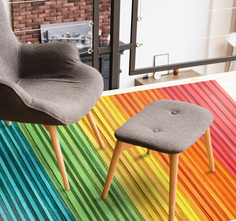 Tapis vinyle en bois Planches de bois colorées - TenStickers