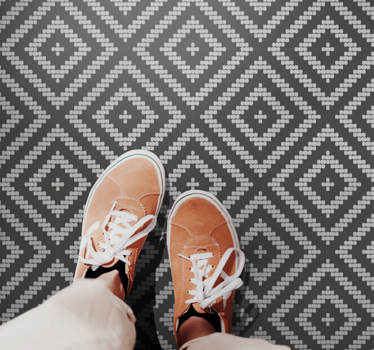 Tapis vinyle cuisine carreaux carrelage gris - TenStickers