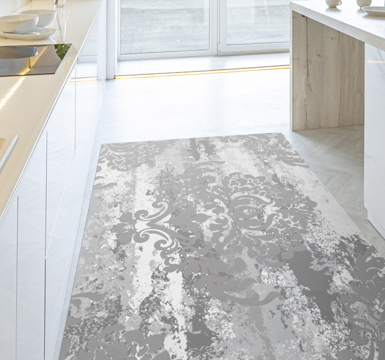 Tapis vinyle Forme gris à imprimé puzzle - TenStickers