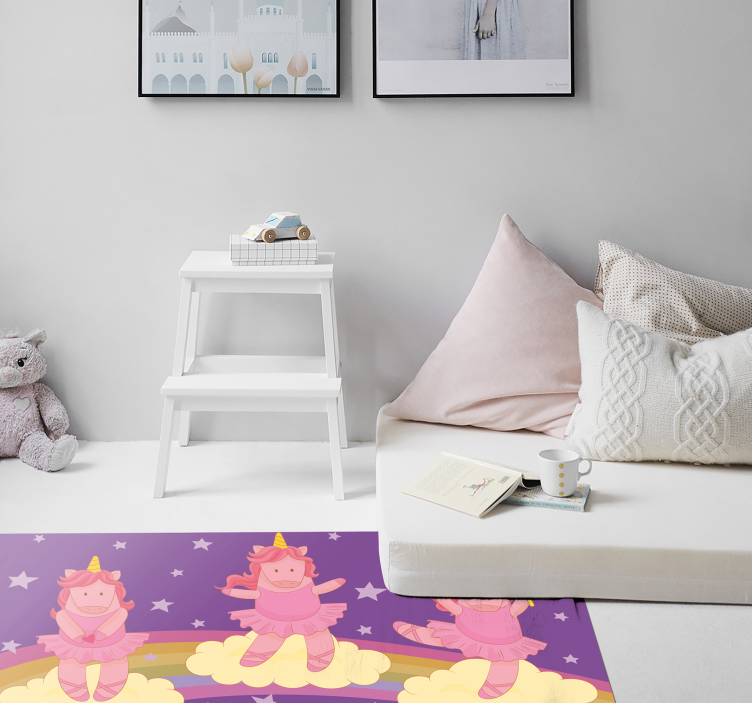 Tapis vinyle animal Danseuse classique licorne - TenStickers