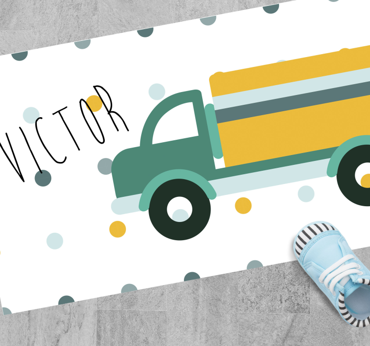 tapis vinyle avec nom Camion  - TenStickers