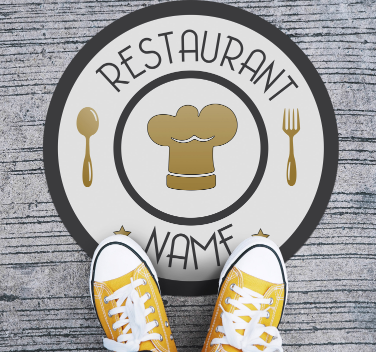 Tapis vinyle avec nom Nom du restaurant personnalisé - TenStickers