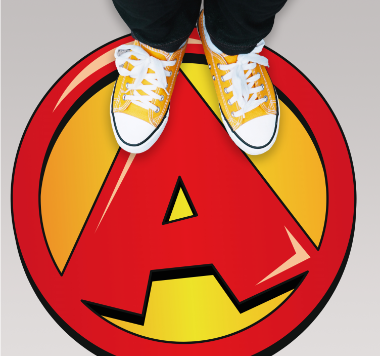 Tapis vinyle avec nom Super lettre initiale - TenStickers