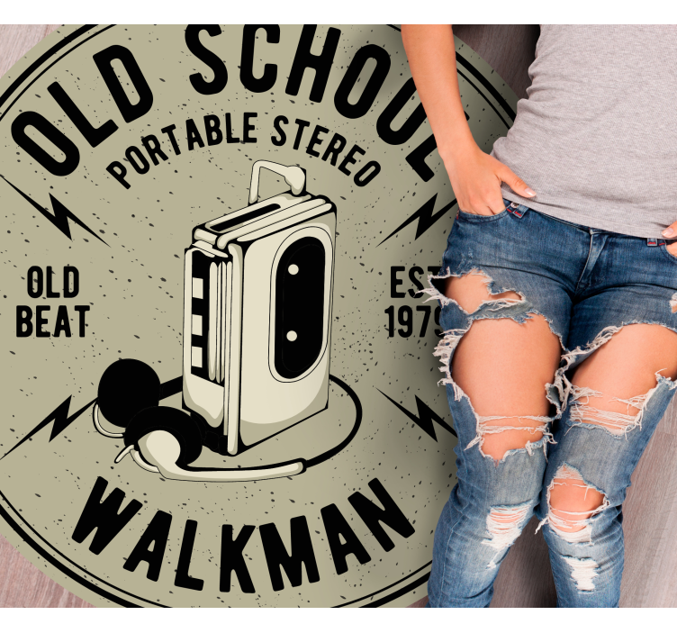 Tapis vinyle retro Conception de bande dessinée de baladeur - TenStickers