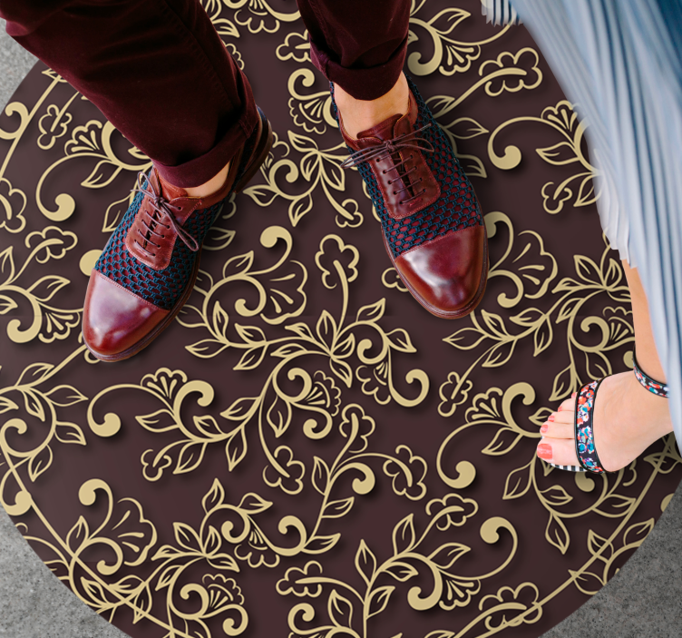 Tapis vinyle vintage motif de tourbillon orné - TenStickers