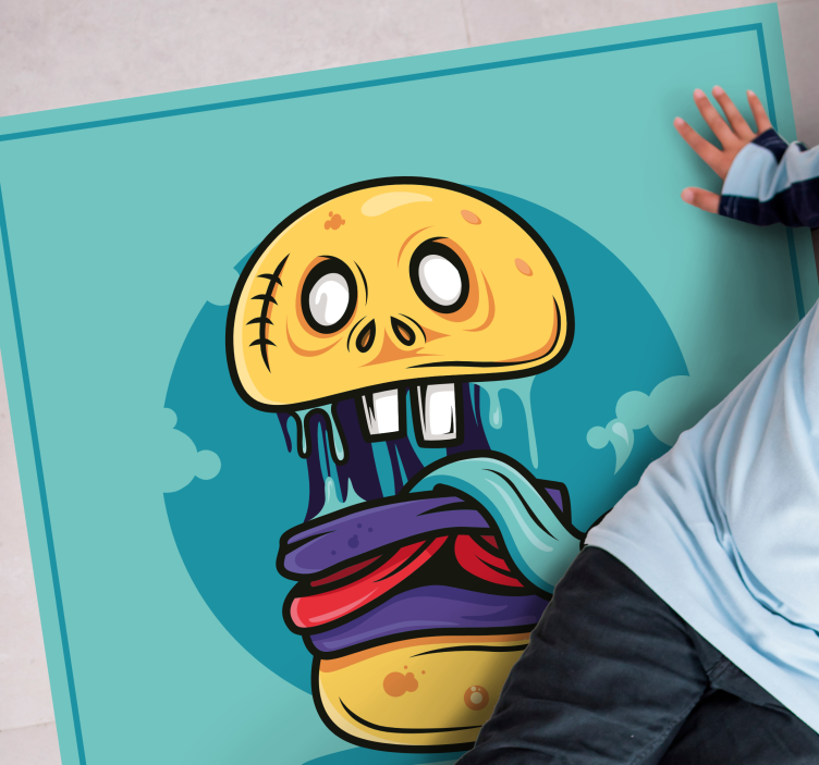 Tapis vinyle ado personnage de crâne idiot - TenStickers