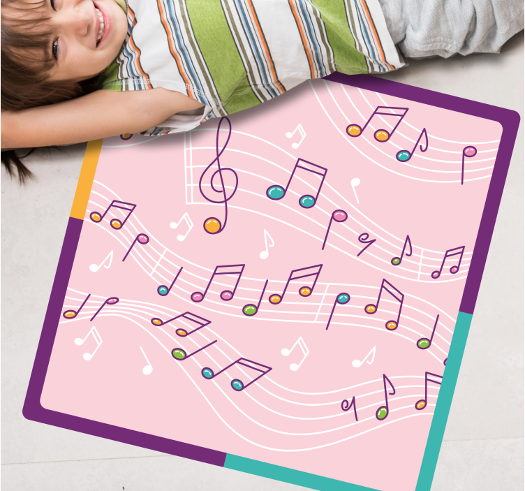 Tapis vinyle ado thème de notes mélodiques - TenStickers