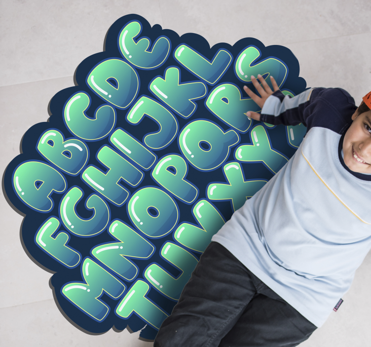 Tapis vinyle alphabet nuage alphabétique - TenStickers