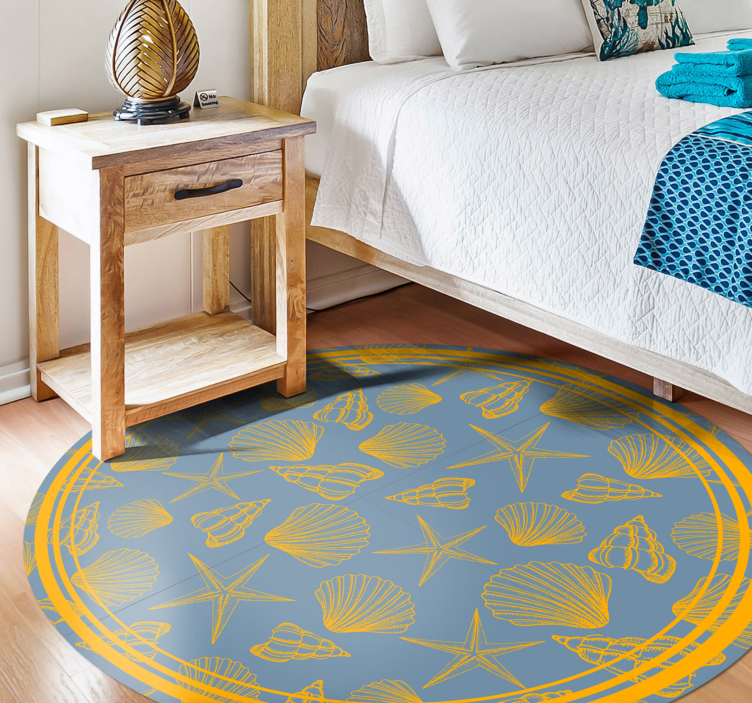 Tapis vinyle animal cercle à motif marin - TenStickers