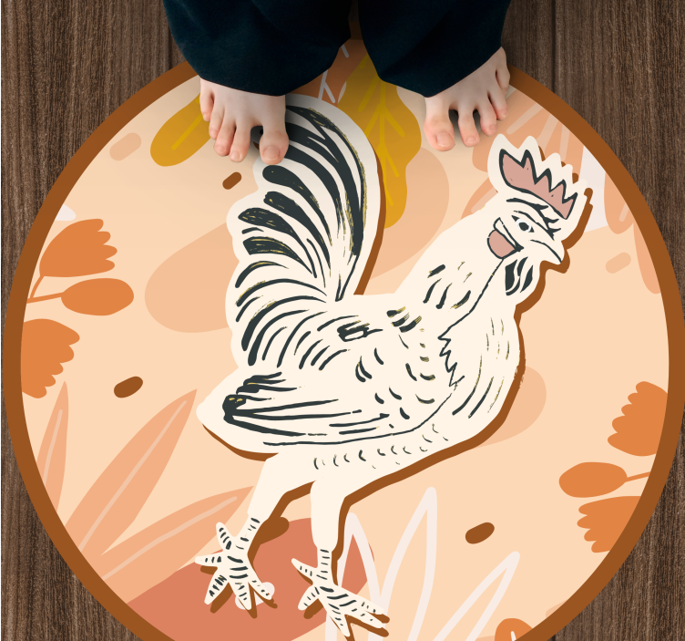 Tapis vinyle animal coq délicieux - TenStickers