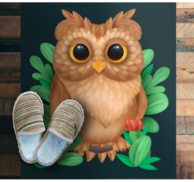 Tapis vinyle animal illustration de hibou mignon - TenStickers