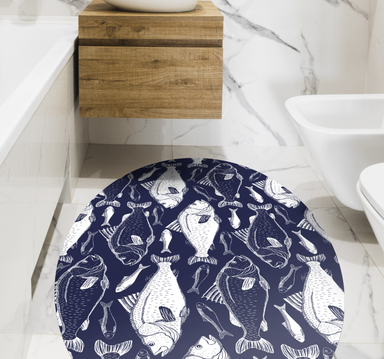 Tapis vinyle animal motif de poisson marin - TenStickers