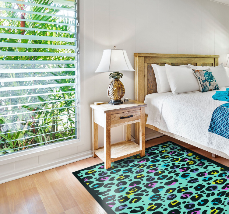 Tapis vinyle animal motif léopard coloré - TenStickers