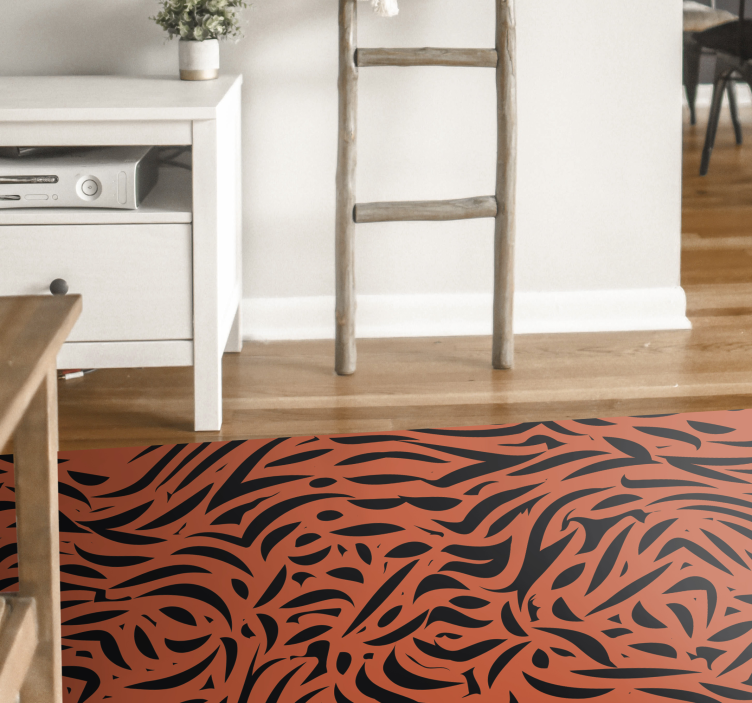 Tapis vinyle animal motif orange dynamique - TenStickers