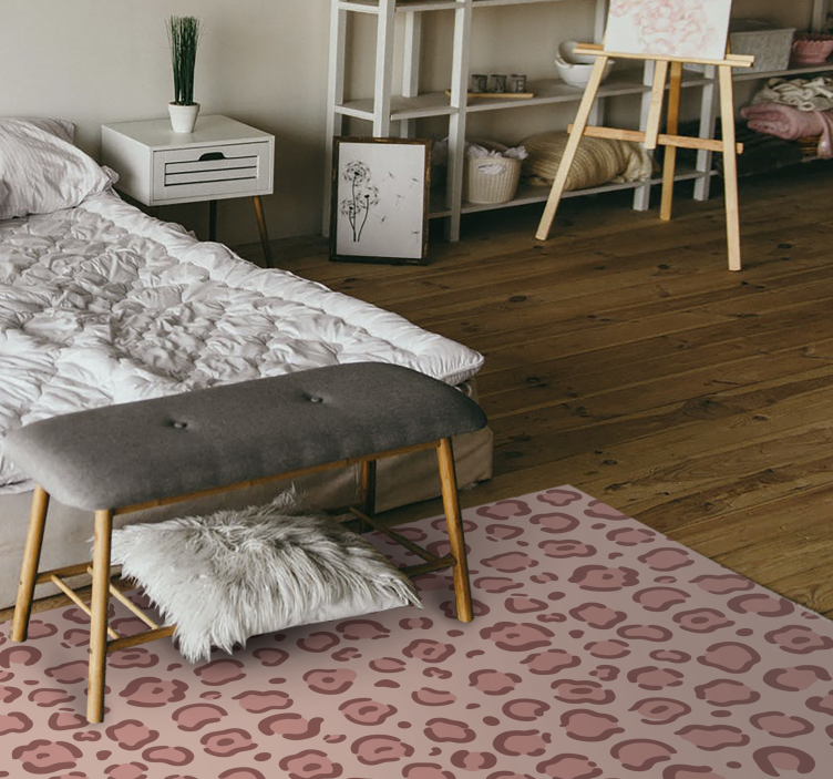 Tapis vinyle animal pois léopard - TenStickers