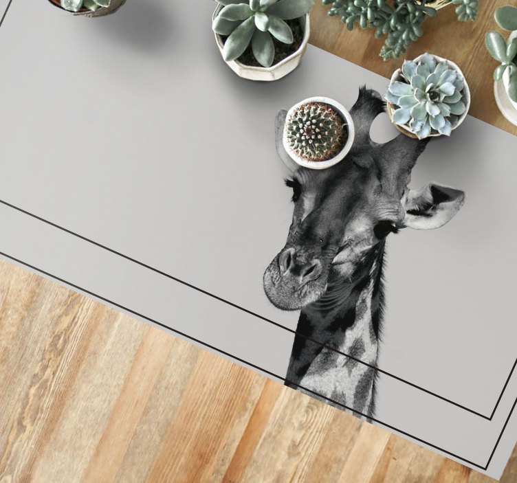 Tapis vinyle animal portrait de girafe - TenStickers