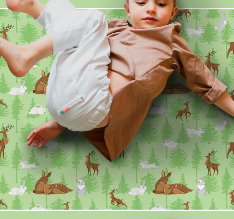 Tapis vinyle animal créatures de la forêt verte - TenStickers