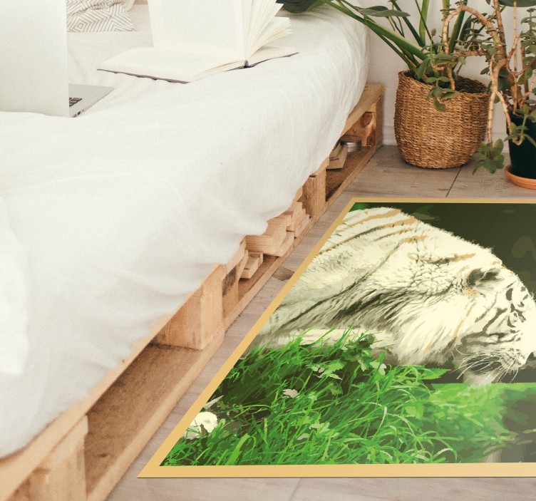 Tapis vinyle animal œuf blanc dans l'herbe - TenStickers