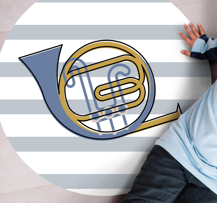 Tapis vinyle rond conception de cor musical - TenStickers