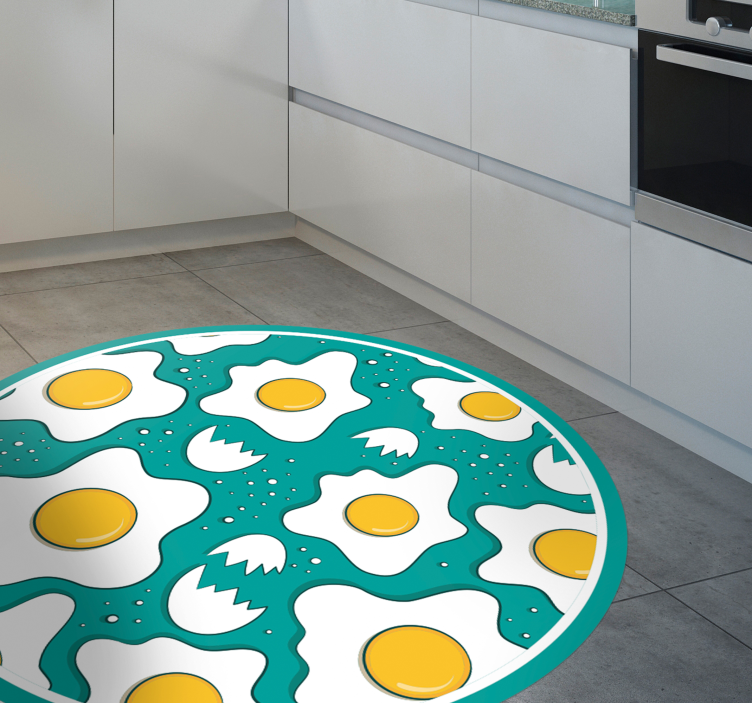Tapis vinyle cuisine modèle d'œufs au plat - TenStickers