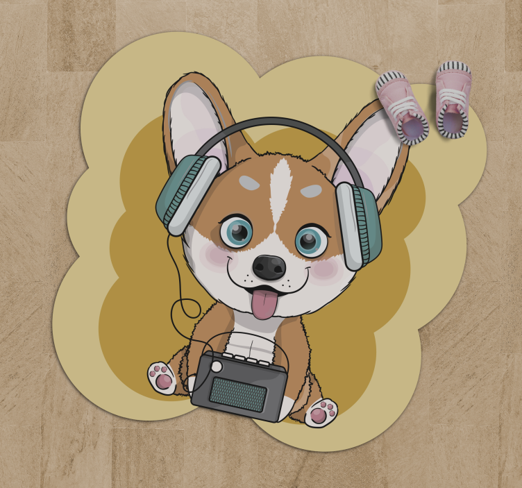 Tapis vinyle autres tapis illustration de casque chiot - TenStickers