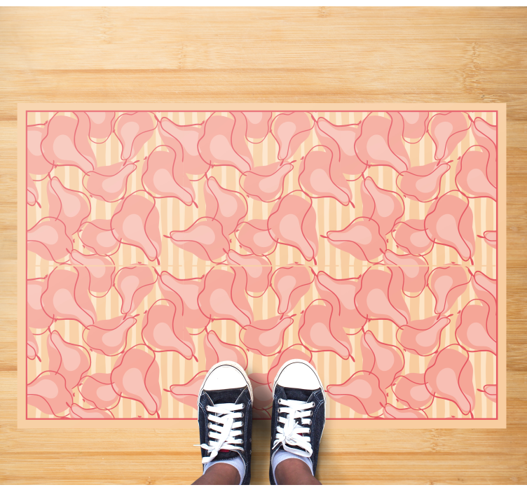 Tapis vinyle cuisine jolis motifs roses - TenStickers